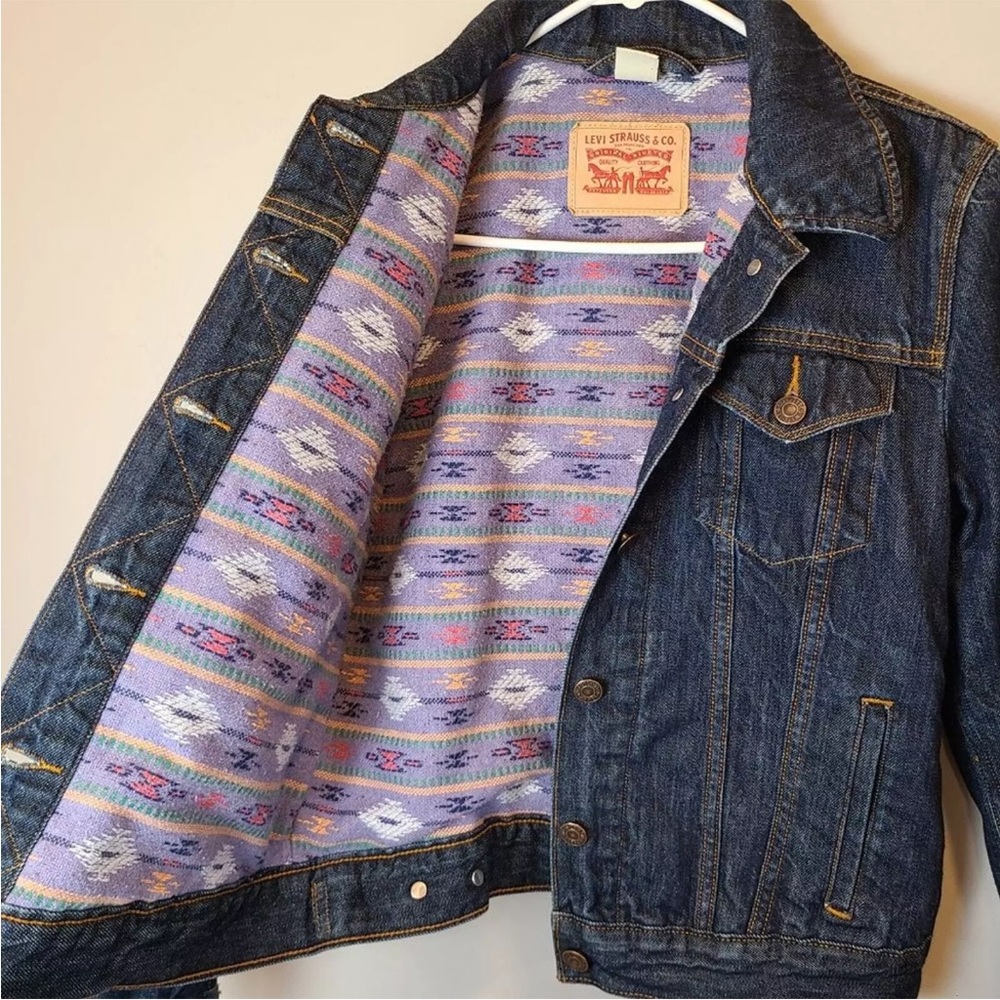 Levi's Denim Jacket with southwestern Aztec style Lining